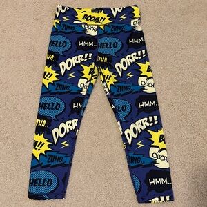 Constantly Varied Gear Women's Leggings Comic Strip Onomatopoeia Pop Art Size M